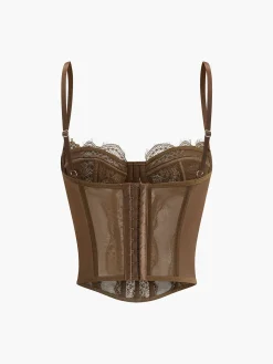New Spaghetti Strap Lace Corset Corset Tops|Tops