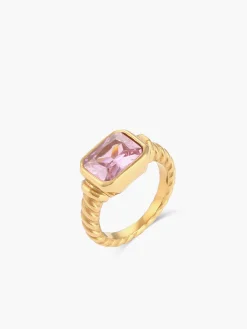 Online Spiral Stainless Gemstone Ring Rings & Bracelets|Accessories