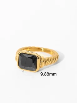 Online Spiral Stainless Gemstone Ring Rings & Bracelets|Accessories