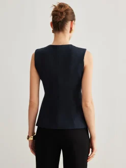 Clearance Split Button Down Slim Vest Outerwear|Vests