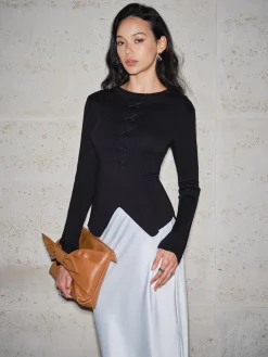 New Split Cinched Waist T-Shirt T-shirts|Tops