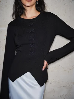 New Split Cinched Waist T-Shirt T-shirts|Tops