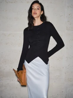 New Split Cinched Waist T-Shirt T-shirts|Tops