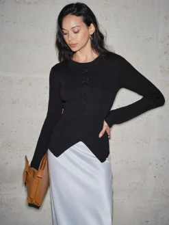 New Split Cinched Waist T-Shirt T-shirts|Tops