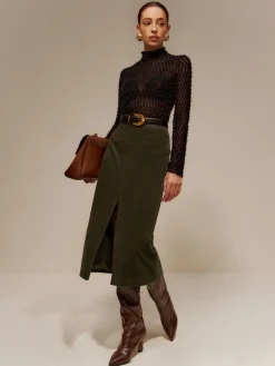 Outlet Split Front Corduroy Skirt Without Belt Skirts|Matching Sets