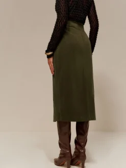 Outlet Split Front Corduroy Skirt Without Belt Skirts|Matching Sets