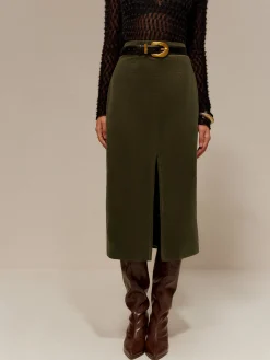Outlet Split Front Corduroy Skirt Without Belt Skirts|Matching Sets