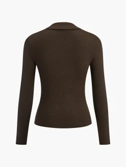 Best Split Piping Slim Knit Top Sweater Tops|Sweaters & Cardigans