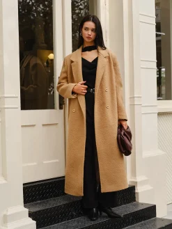 Sale Split Pockets Tweed Coat Outerwear|Coats