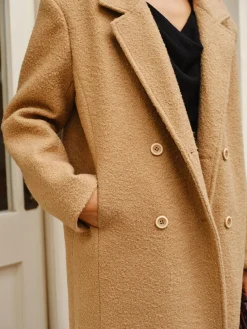 Sale Split Pockets Tweed Coat Outerwear|Coats