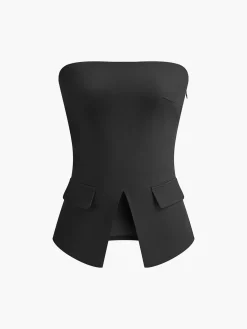 Best Split Tube Top Without Belt Tank Tops & Camis|Tops