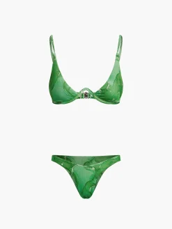 Spring Flames Mesh Three Piece Bikini Bathing Suit Swimwear|Tops