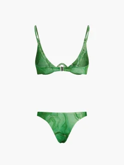 Spring Flames Mesh Three Piece Bikini Bathing Suit Swimwear|Tops