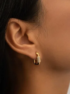 Outlet Square Chubby Diamond Earrings Earrings|Accessories