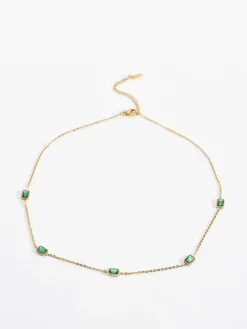 Best Square Green Zircon Necklace Necklaces|Accessories