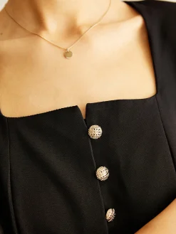 Square Neck Button Down Slit Blouse Blouses & Shirts|Tops