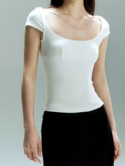 Discount Square Neck Crop Jersey Corset Top Corset Tops|Crop Tops