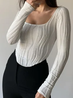 Discount Square Neck Piping Crop T-Shirt Crop Tops|T-shirts