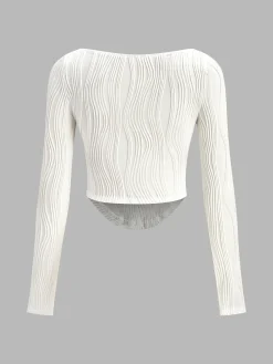 Discount Square Neck Piping Crop T-Shirt Crop Tops|T-shirts