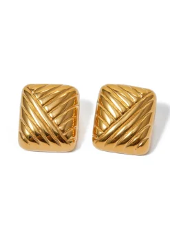 Sale Square Textured Earings Earrings|Accessories