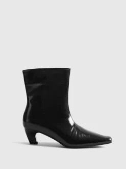 Sale Square Toe Kitten Ankle Boots Shoes|Accessories
