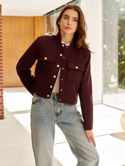 Hot Stand Collar Button Jacket Outerwear|Jackets