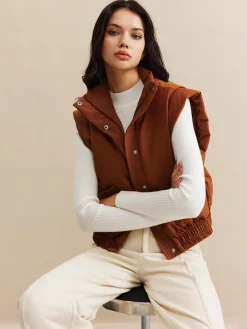 Sale Stand Collar Button Warm Vest Outerwear|Vests