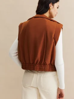 Sale Stand Collar Button Warm Vest Outerwear|Vests