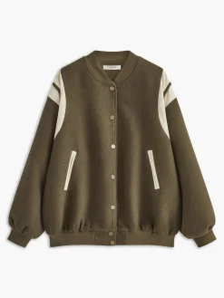 Hot Stand Collar Contrast Trim Pockets Jacket Outerwear|Jackets