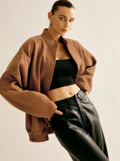 Best Stand Collar Plain Button Jacket Outerwear|Jackets