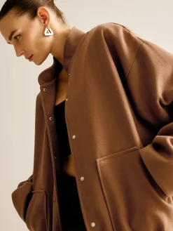 Best Stand Collar Plain Button Jacket Outerwear|Jackets