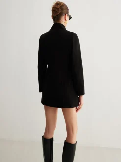 Hot Stand Collar Plain Button Blazer Outerwear|Blazers