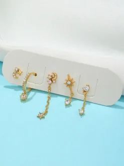 Sale Stars and Moon Earrings-5 Pieces Earrings|Accessories
