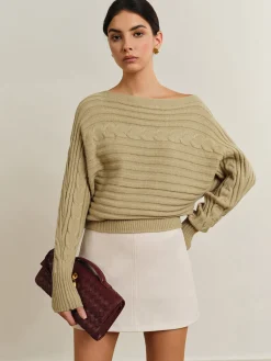 Online Straight Neck Twist Sweater Sweater Tops|Sweaters & Cardigans