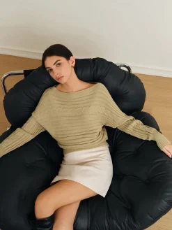 Online Straight Neck Twist Sweater Sweater Tops|Sweaters & Cardigans