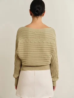 Online Straight Neck Twist Sweater Sweater Tops|Sweaters & Cardigans