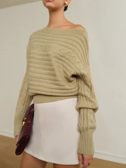 Online Straight Neck Twist Sweater Sweater Tops|Sweaters & Cardigans