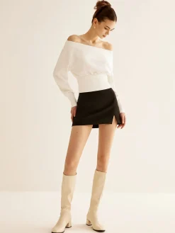 New Straight Shoulder Cinched Sweatshirt Sweatshirts & Hoodies|Tops