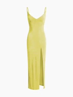 New Strap Slit Midi Dress Sweater Dresses|Casual Dresses