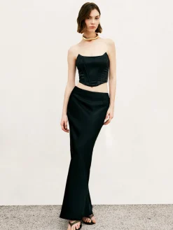 New Strapless Knotted Back Corset Top Tops