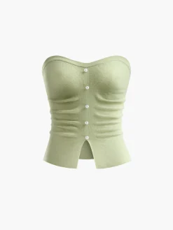 Strapless Split Pearl Sweater Vest Sweater Vests|Sweaters & Cardigans