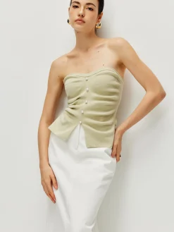 Strapless Split Pearl Sweater Vest Sweater Vests|Sweaters & Cardigans
