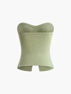 Strapless Split Pearl Sweater Vest Sweater Vests|Sweaters & Cardigans