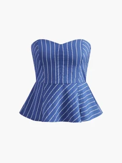Outlet Stripe Belted sweetheart Pants Set Pants Sets|Matching Sets