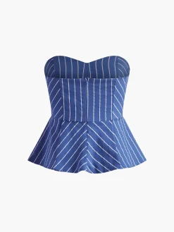 Outlet Stripe Belted sweetheart Pants Set Pants Sets|Matching Sets