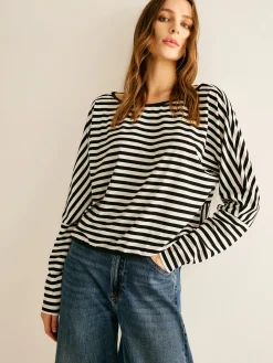 Best Striped Backless Knotted T-Shirt T-shirts|Tops