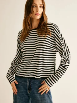 Best Striped Backless Knotted T-Shirt T-shirts|Tops