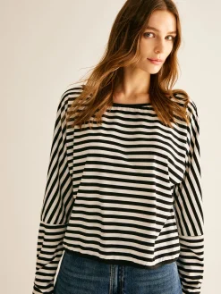 Best Striped Backless Knotted T-Shirt T-shirts|Tops