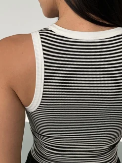 Clearance Striped Crew Neck Tank Top Tank Tops & Camis|Tops