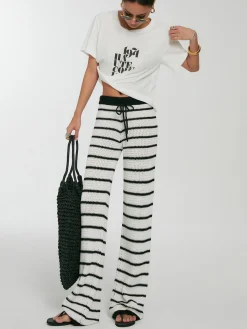 Discount Striped Drawstring Knit Pants Pants|Knitwear